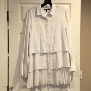 Banana Republic White Layered Button Down Blouse